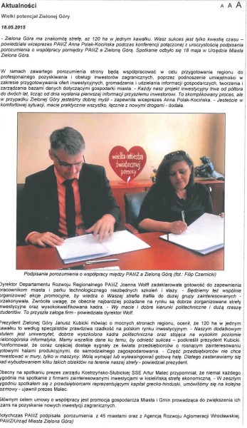 2015.05.18 - PAIiIZ - wielki potencjał Zielonej Gory